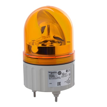 Harmony XVR Ø84 mm roterende signallampe med LED og IP23/IP65(med XVRZ081) i orange farve, 24VAC/DC XVR08B05