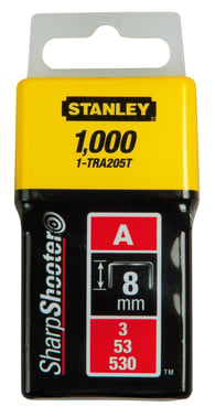 Stanley hæfteklammer type a 8 mm x 1000 stk 1-TRA205T