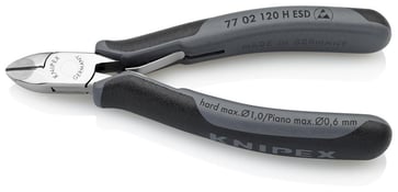 Knipex skævbider elektronik ESD m/rundt hoved og skær med facet 120 mm 77 02 120 H ESD