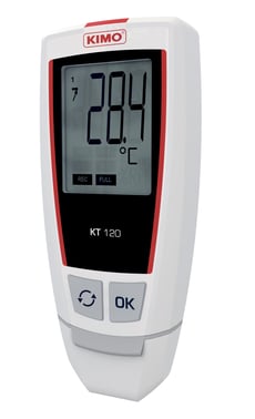 Temperature datalogger with internal sensor (-40 +70 °C), 1-line display, IP65 protection housing with magnet fixing, Built-in USB connector, integrated function for automatic report printing and for configuration via PDF, Memory capacity: 50,000 measurin 5706445790890