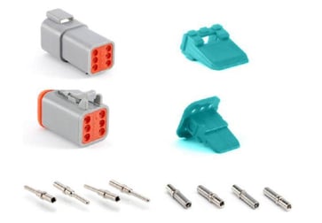 Kit, plug/receptacle / socket/Pin, 6 contacts, Amphenol Industrial 302-20-551