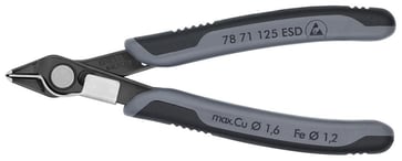 Knipex bidetang elektronik super knips ESD 125 mm uden facet med trådholder, 78 71 125 ESD 78 71 125 ESD