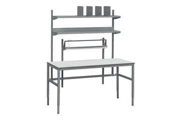 WFI packing table M w/shelfs & paper roller 1600x800 mm 9-735-136