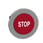 Harmony flush trykknaphoved i metal med fjeder-retur og ophøjet trykflade i rød farve med hvidt "STOP" ZB4FL434 miniature