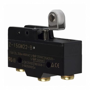 short hinge roller lever SPDT 15A screw terminals  Z-15GW22-B OMI 377795