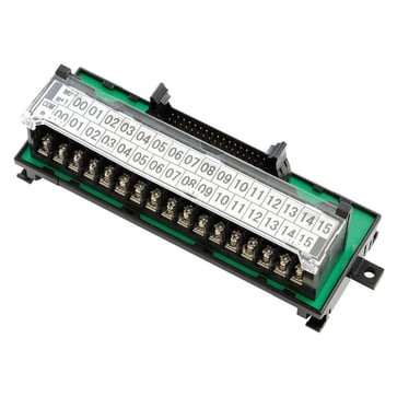 DIN-skinne montage klemrække, MIL40 Sokkel, M3 skruer, 32xIN + strøm, for Omron PLC enheder med MIL40 konnektorer XW2R-J34G-C2 372879