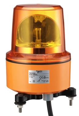 Harmony XVR Ø130 mm roterende signallampe med LED og IP66/IP67 i orange farve, 230VAC XVR13M05L
