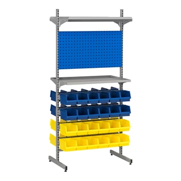 WFI T-rack 4 complete incl. 48 plastic bins (24 blue/24 yellow) 5-823-0