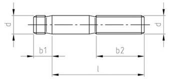 DIN 938 A2 M 12X80 Studs, metal end ~ 1 d 0938212 80