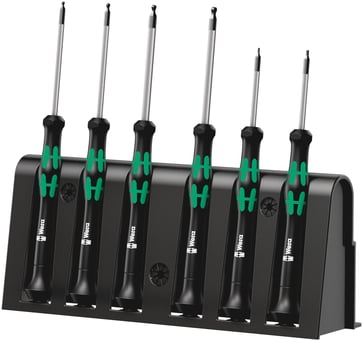 WERA 2052/6 Hexagon screwdriver set and rack for electronic applications, 6 pieces WE-05118156001