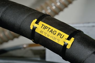Label TipTag PU 10 x 60 gul stigeform til TT431 printer 556-80102