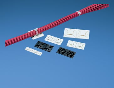 Anker for kabelbinder med lim 20X20 i pakker á 100 styk hvid ABMM-A-C