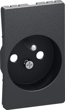 LK FUGA Aesthetic Cover for single socket outlet 2P + pin earth 1 ,5module coke grey 530D8671