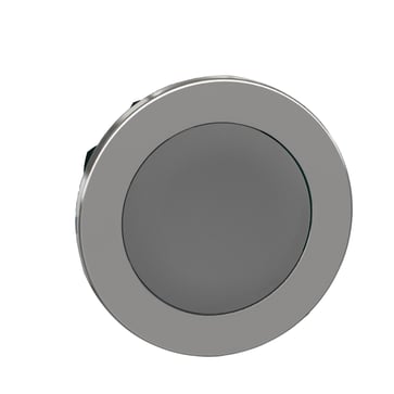 Harmony flush trykknaphoved i metal med fjeder-retur og plan trykflade i grå farve ZB4FA8