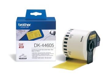 Papirtape Brother 62 mm gul - aftagelig DK44605