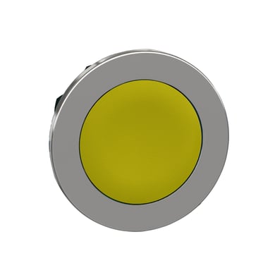 Harmony flush trykknaphoved i metal med fjeder-retur og plan trykflade i gul farve ZB4FA5