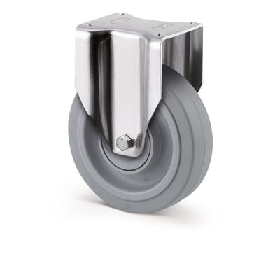 Fixed housing, grey rubber, Ø200 mm, precision ball bearing, with plate 00833597