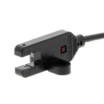 Foto mikro-sensor, slank, 5mm slot, T-formet, uden indfaldende lys indikator, D-ON, NPN, 2 m kabel EE-SX772A 2M 151458
