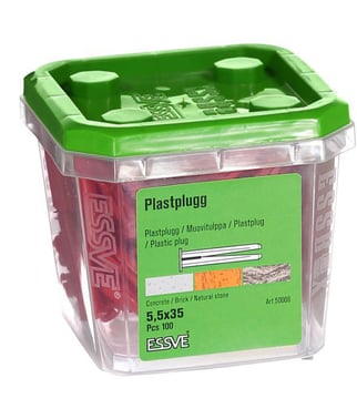 Plastplug 5,5X35 RØD-100 50006