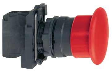 Harmony paddetryk komplet med Ø40 mm paddehoved i sort farve med fjeder-retur 1xNO, XB5AC21 XB5AC21