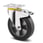 Swivel wheel w/ brake, black elastic rubber, Ø125 mm, 300 kg, precision ball bearing, with plate 00004235 miniature