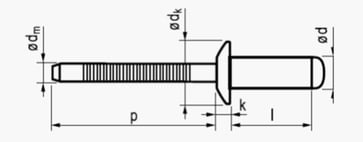 MFX standard blind rivet A2/A2 open large flange 4,8x14,0 R105248141