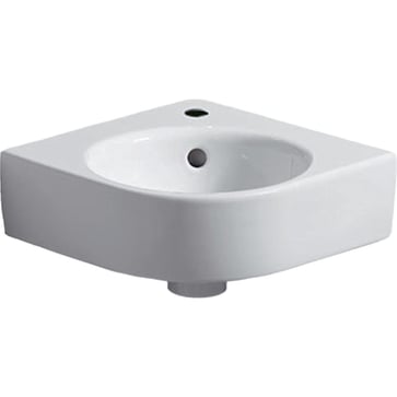 Geberit Renova Compact washbasin, 450 x 395 x 155 mm, corner, white porcelain 276132000