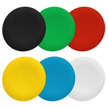 Løs trykflade sæt med 6 farver (hvid, sort, grøn, rød, gul og blå) for Ø30 mm trykknaphoved uden trykflade ZBAF9