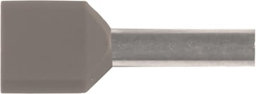 Pre-insulated TWIN end terminal A0,75-12ET2, 2x0,75mm² L12, Grey 7287-010800