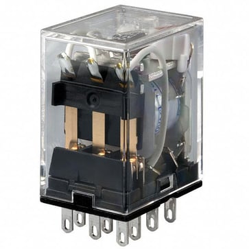 Relæ, plug-in, 11-pin, 3PDT, 5A, mech & LED-indikatorer, label facilitet, 24VDC MY3N 24DC 114408