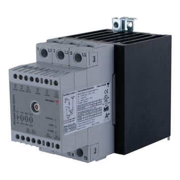 3-polet Solid State Relæ M-version med overvågning Udg 3x600volt/3x25Amp Indg 5-32VDC Ext Forsyning 90-250VAC RGC3A60D25GKEAM