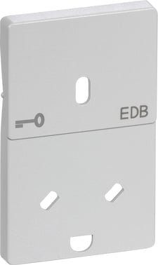 FUGA  afdækning for EDB stikkontakt med afbryder for nøgle 2-pol med jord, lysegrå 530D5901