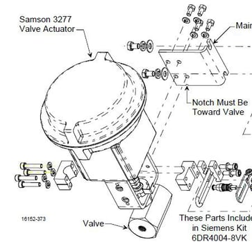 SIPART PS2 Monteringskit til Samson aktuator type 3277 6DR4004-8S