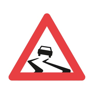 Warning sign A31 slippery road 102703