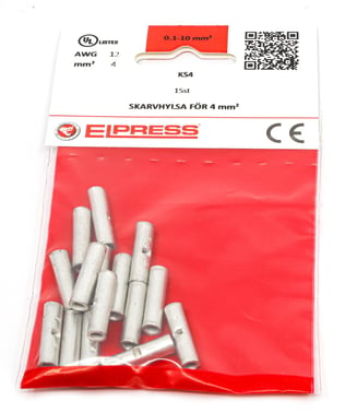 Tube connector KS4, 4mm² - In bags of 15 pcs. 7303-000503