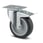 Tente Drejeligt hjul m/ bremse, sort elastisk gummi, Ø100 mm, 160 kg, rulleleje, med plade Byggehøjde: 128 mm. Driftstemperatur:  -20°/+80° 00002150 miniature