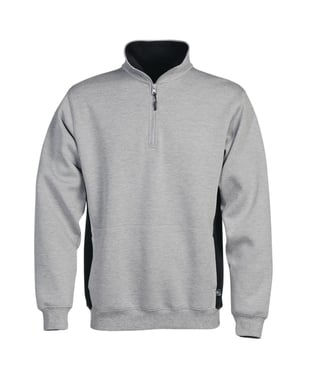 Sweatshirt Med Lynlås Gråmeleret XL 100209-910-XL