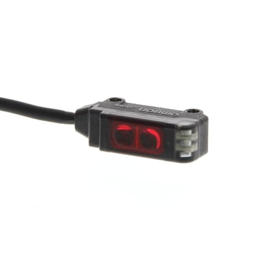 Fotoaftaster, diffuse, 15mm, DC, 3-leder, PNP, lys-on, side view, 2m kabel (kræver beslag) E3T-SL13 2M 145481