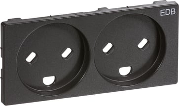 FUGA cover plate - 2 modules - 2-pole + E - charcoal grey for EDB socket 500D8022