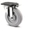Tente Drejeligt hjul m/ centralbremse, grå elastisk gummi, Ø160 mm, 250 kg, med plade Byggehøjde: 200 mm. Driftstemperatur:  -20°/+80° 00064661 miniature