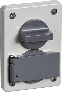 LK ROTARY SWITCH socket outlet 2-poled with DK-earth with 2-poled switch, Light grey/dark grey 102J5012