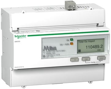Acti9 3 faset Kilowatt-time måler til montering på DIN skinne, IEM3335 A9MEM3335
