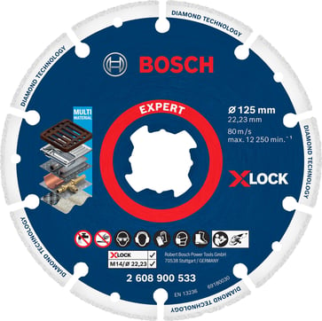 Blå Bosch skæreskive diamant metal 125MM 2608900533