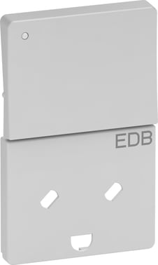 LK FUGA tangent med LED lampe for EDB stikkontakt med DK jord og afbryder 1,5 modul, lysegrå 520D5918