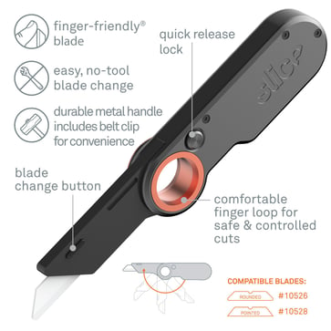 Slice Foldekniv med kraftigt metalhåndtag 10562 5810562