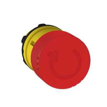 Harmony nødstopshoved i plast med Ø30 mm paddehoved i rød farve og drej for at frigøre ZB5AS834