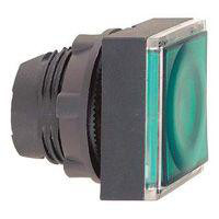 Harmony lampetrykshoved firkantet i plast for LED med fjeder-retur og plan trykflade i grøn farve ZB5CW333