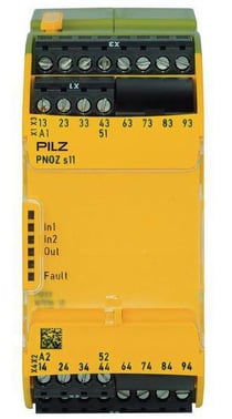 Pilz 750111 sikkerhedsrelæ 1NC, 8NO, DIN-skinnebeslag 750111