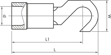 Pre-insulated hook terminal A1543K, 0.5-1.5mm², M4 7278-290700