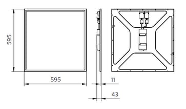 CoreLine Panel RC132V Gen4 LED 3400lm/830 DALI 60x60 OC/UGR<19 911401879080